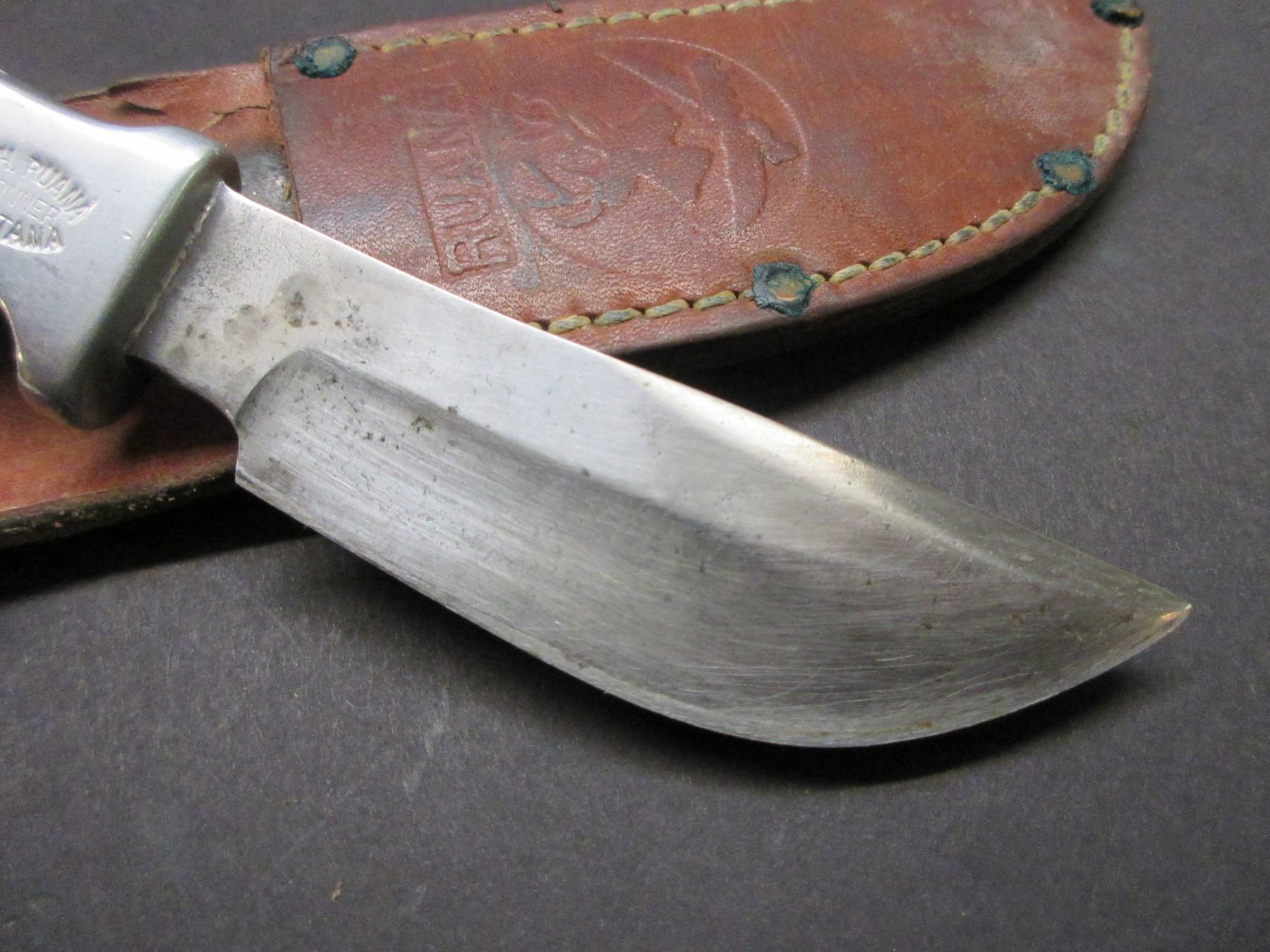 Marked RH Ruana Bonner Montana Knife Original Sheath 4" Blade 3.5