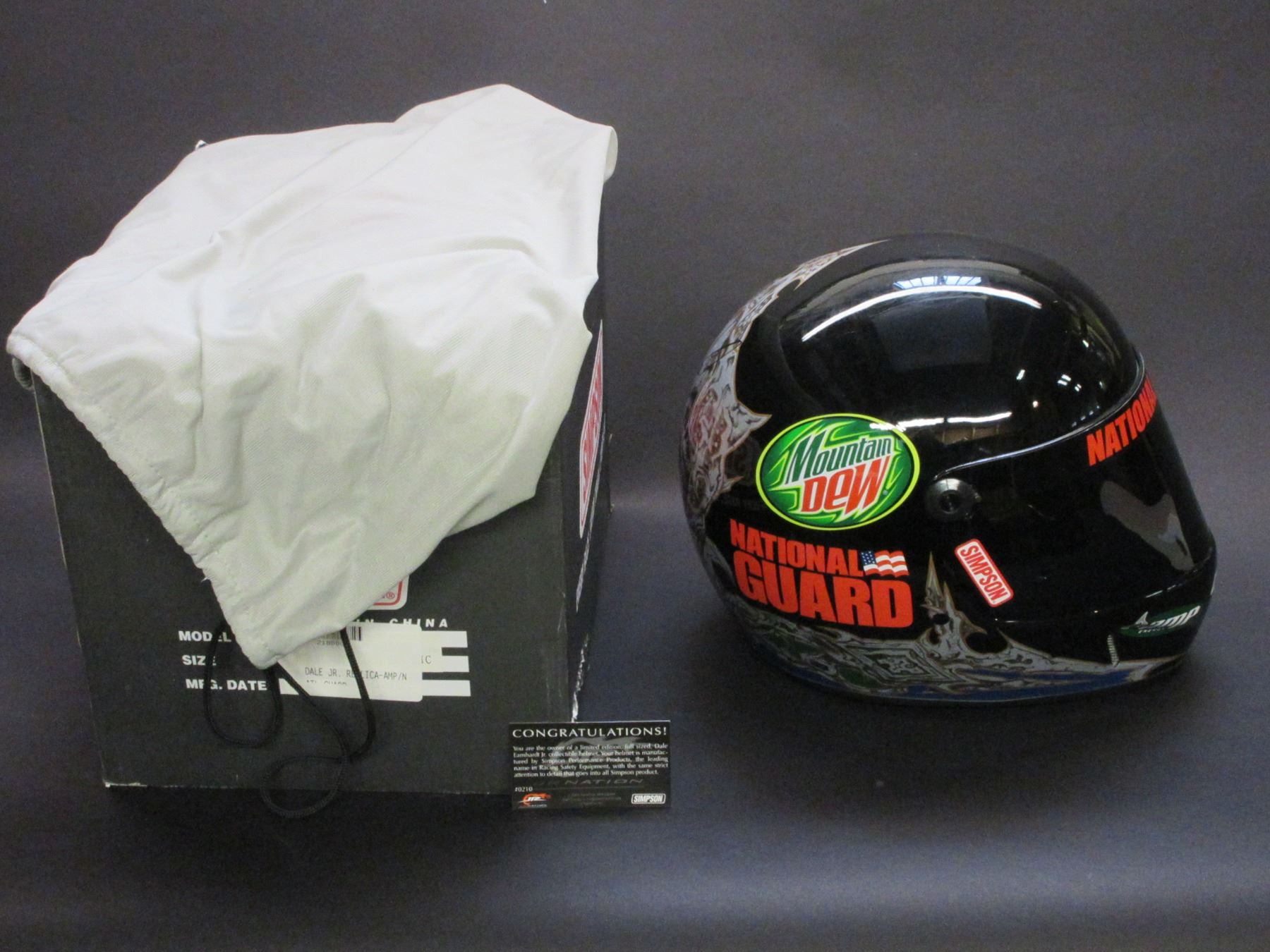 Simpson Real Replica Racing Helmet- Signed by Dale Jr- Letter of ...