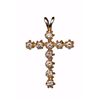 Image 1 : 14k Yellow Gold & Diamond Cross Pendant