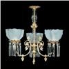 Image 1 : Crystal & Brass Victorian Style Rose Floral Parlor Chandelier