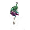 Image 2 : Multi-color Jeweled Peacock Badge Reel