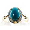Image 2 : English 9K Gold Persian Turquoise & Australian Opal Cocktail Ring