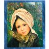 Image 2 : Little Peasant Girl Oil on Board Painting