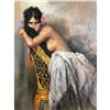 20thc Nude Girl In Chair Oil Painting