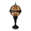 Image 1 : Tiffany-style Stained Glass Globe Table Lamp