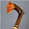 Image 3 : Ukrainian Hand-carved Fox Theme Wooden Cane
