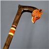 Image 4 : Ukrainian Hand-carved Fox Theme Wooden Cane