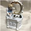 Image 1 : 19thc German Victorian Conta Boehme Fairing Trinket Box, Boy & Kitty Cat