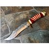 Image 2 : Custom Made Camel Bone & Brass Damascus Steel Huntiing Bowie Knife