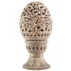 Image 1 : Hand-carved Elephant Theme Pierced Stone Egg