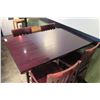 Image 2 : Rectangle Wood Top Pedestal Table (18x32x42H) & 4 Wooden Chairs