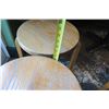 Image 8 : Rectangle Wood Top Pedestal Table (24x30x30H) & 2 Round Wooden Stools