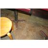 Image 3 : Rectangle Wood Top Pedestal Table (24x30x30H) & 2 Round Wooden Stools
