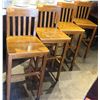 Image 1 : Qty 9 Wooden Bar-Height Chairs (44" Height to Top of Backrest)