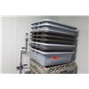 Image 2 : Qty 8 Heavy Plastic Rectangle Bins & 5 Dishwasher Racks