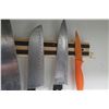 Image 2 : Magnetic Wall Mount Knife Holder & 5 Knives