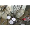 Image 3 : Wire Mesh Metal Rolling Cart & Contents: Food Thermometers, Sieves, etc
