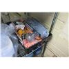 Image 10 : Metal 4 Tier Wire Mesh Shelf & Contents:  Gloves, Chopsticks, Deli Containers, etc