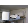 Image 2 : Metal 4 Tier Wire Mesh Shelf & Contents:  Gloves, Chopsticks, Deli Containers, etc