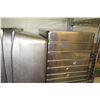 Image 8 : Metal 4 Tier Wire Mesh Shelf & Contents:  Stainless Food Containers, Pans, etc
