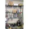 Image 1 : Metal 4 Tier Wire Mesh Shelf & Contents:  Plastic Food Containers, Utensils, etc