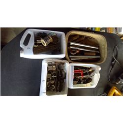 4 Tubs of Bolts, Clamps, and Fittings