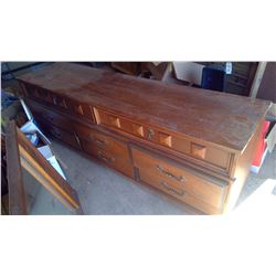 Six Drawer Dresser with Mirror - NEEDS REPAIR