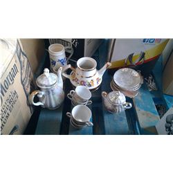 Assortment of Tea Pots and China