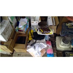 Boxes of Fabric, Books, Purses, and Other Miscellaneous Items