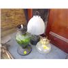 Image 1 : Lot of 3 Antique Lamps (2 Gas and 1 Electric)