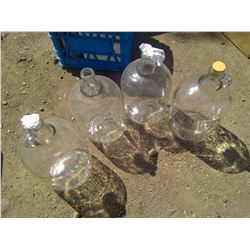 Box of 4 Antique Glass Jars