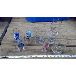 4 Shot Glasses, 1 Wine Glass, and 2 Glasses