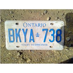 Ontario License Plate
