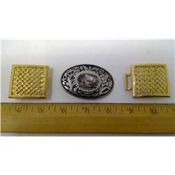 Stone and Gold Belt Buckles