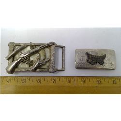 Chuck Wagon, Rifle Gun, and Branding Tool Belt Buckles
