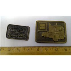 Keep on Trucking Express and Vintage GMC Belt Buckles