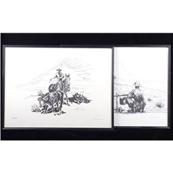 Clayton Turner Western Cowboy Framed Prints