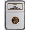 Image 1 : 1909-D $5 Indian Half Eagle Gold Coin NGC MS62