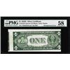 Image 1 : 1935D $1 Silver Certificate Note First Print Misaligned ERROR PMG About Unc. 58