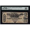 Image 1 : 1861 $10 Confederate States of America Note T-29 PMG Choice Very Fine 35