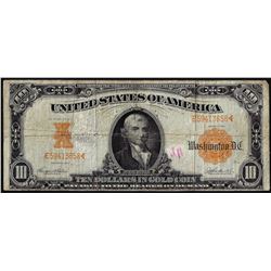 1907 $10 Gold Certificate Note