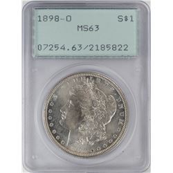 1898-O $1 Morgan Silver Dollar Coin PCGS MS63 Old Green Rattler