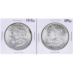 Lot of (2) 1896 $1 Morgan Silver Dollar Coins