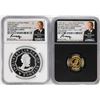 Image 1 : 1792-2017 Half Disme 1/10 oz. Gold & 1oz. Silver Medals NGC PF70 W/ Moy Signature Set