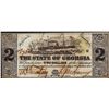 Image 1 : 1864 $2 The State of Georgia Milledgeville Obsolete Note