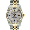 Image 1 : Rolex Men's Two Tone 14K Mother Of Pearl Diamond 36MM Datejust Wristwatch