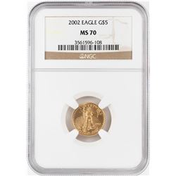 2002 $5 American Gold Eagle Coin NGC MS70