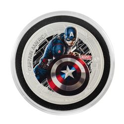 2015 Niue $2 Proof Avengers Age of Ultron Captain America Silver Coin