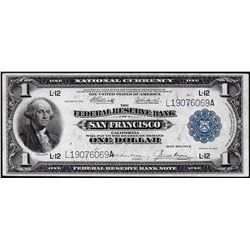 1918 $1 Federal Reserve Bank Note San Francisco