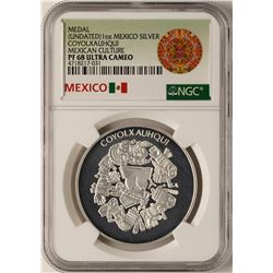 Undated Mexico Silver Coyolxauhqui Silver Medal NGC PF68 Ultra Cameo